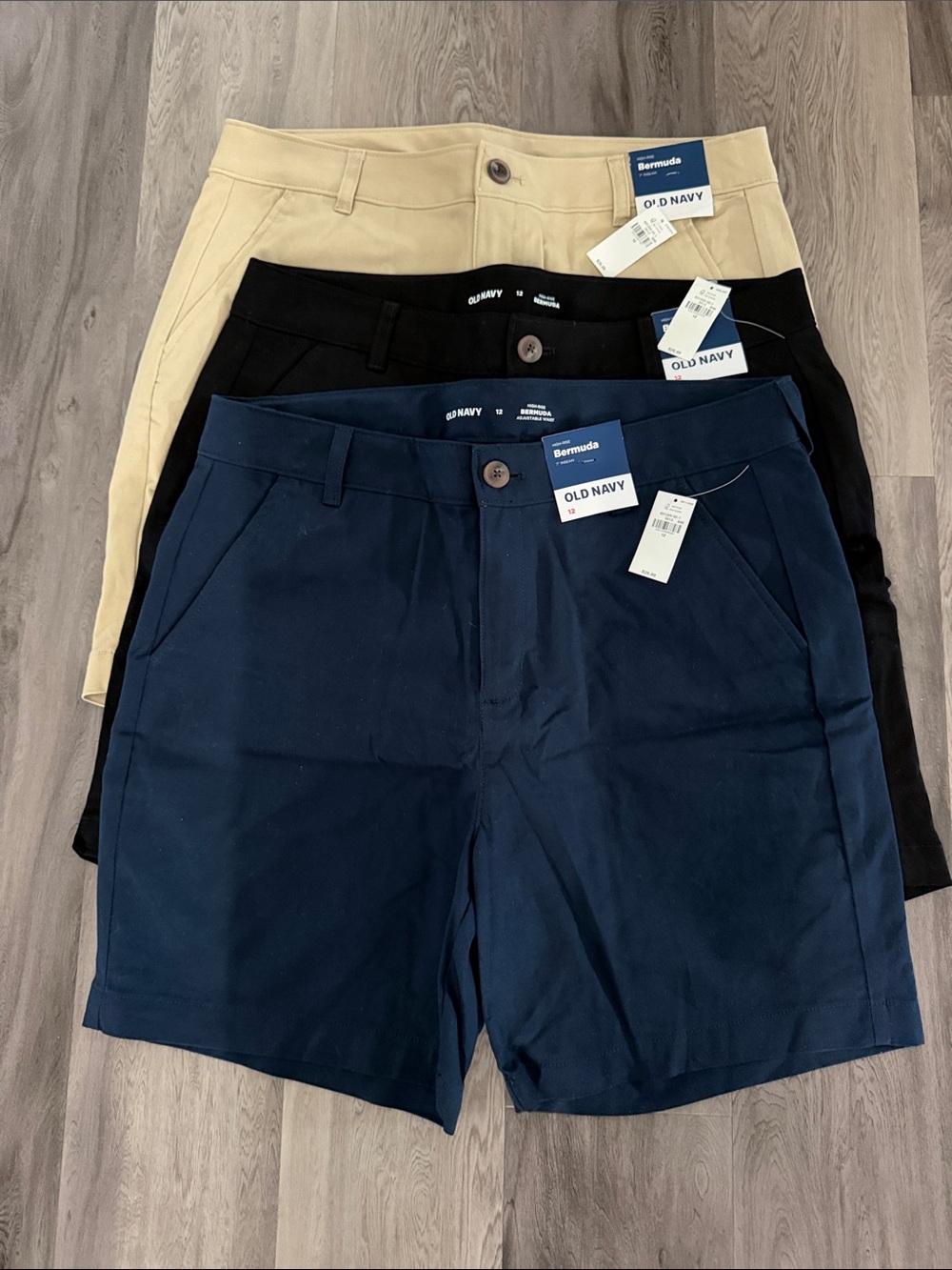 Old Navy Women's Bermuda Shorts - Navy, Black, Tan